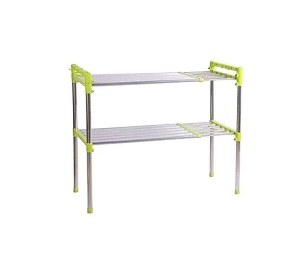Tier Multifunctional High Quality and Durable Storage Rack - Green and Silver বাংলাদেশ - 673451
