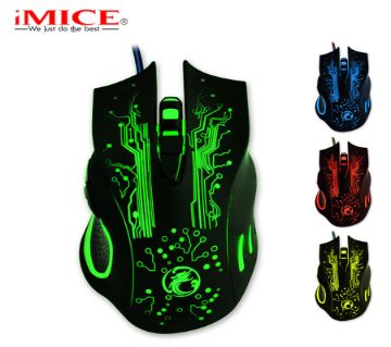 iMice X9 Gaming Mouse 2400DPI Adjustable 6Buttons Breathing LED Optical Computer Mouse Gamer for PC Laptop