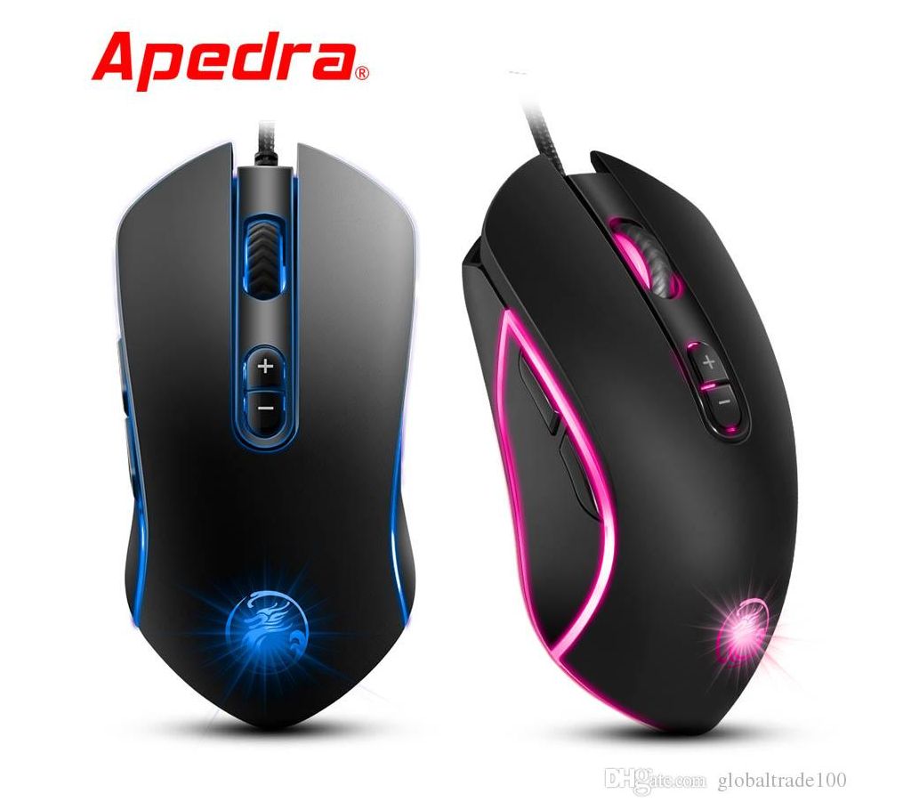 Apedra A6 গেমিং মাউস Wired USB Game Mice 7 Button 3200DPI Left Right Hands Ergonomic Optical Gamer Mouse বাংলাদেশ - 951159