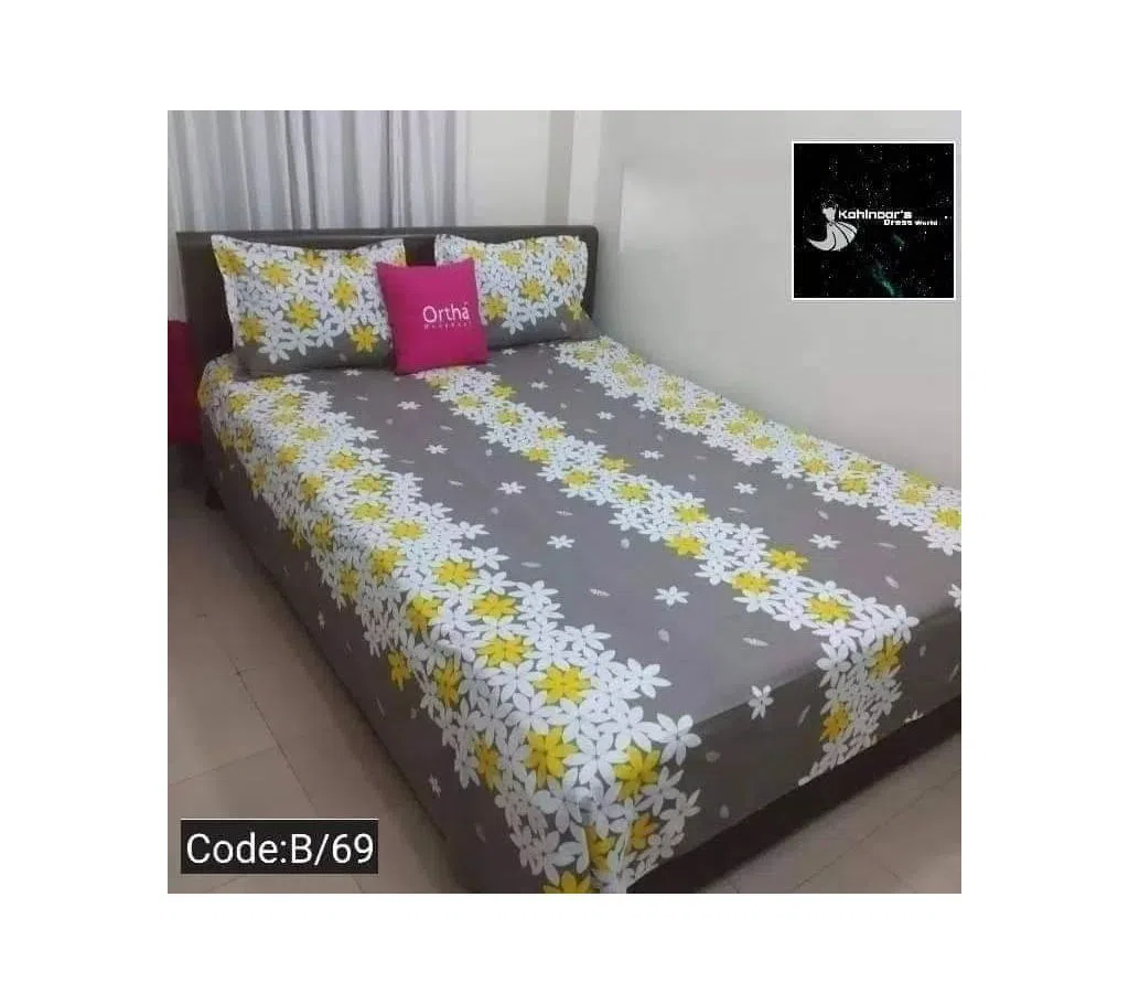 Double Size Bed Sheet & with Pillow Cover
