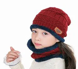 Unisex winter cap and scarf set -Red