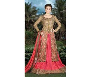 Semistitched embroidery georgette three piece-copy 