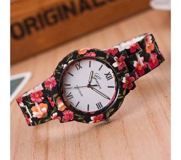 Floral Print Ladies Wrist Watch