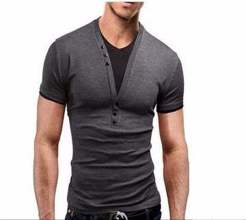 Gents Half Sleeve V-Neck Casual T-Shirt