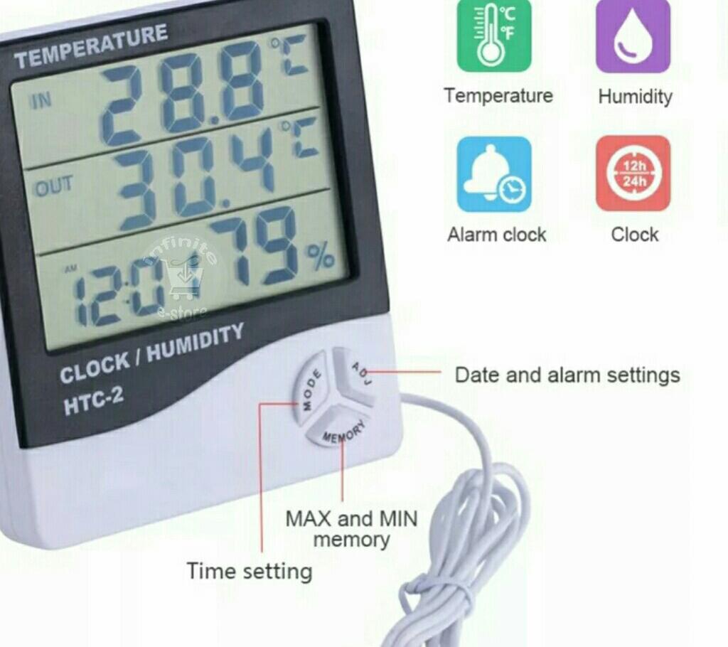 HTC-2 Thermometer Indoor Digital LCD Hygrometer Temperature Humidity Meter বাংলাদেশ - 917903