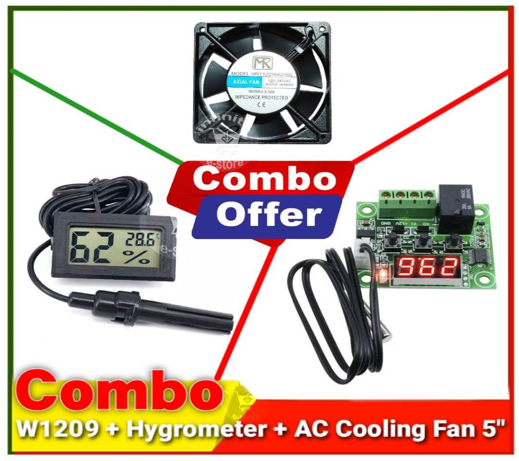 W1209  Hygrometer 12V adapter Incubator Combo Package বাংলাদেশ - 989199