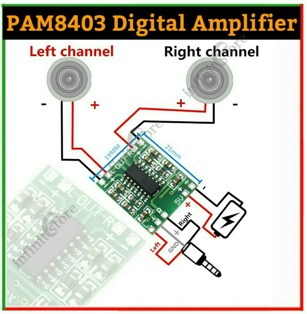PAM8403 মিনি ডিজিটাল অ্যামপ্লিফায়ার 3W বাংলাদেশ - 801321