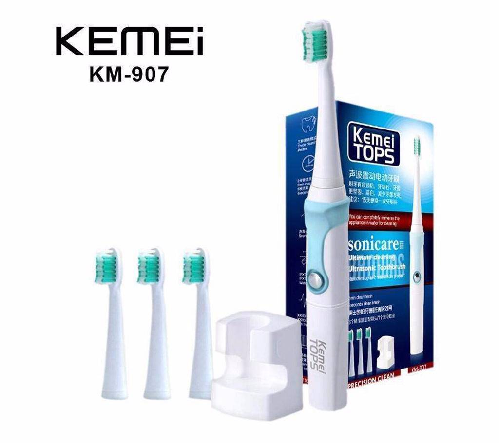 Kemei KM-907 ওয়াটারপ্রুফ ইলেকট্রিক টুথব্রাশ বাংলাদেশ - 522718