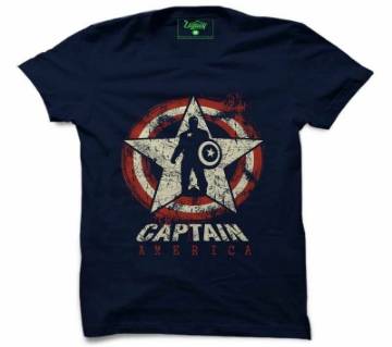 Navy Blue T-shirt Captain America Design - 59