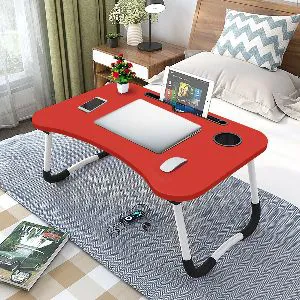 Folding Desk Home Computer Stand Laptop Desk Notebook Desk Laptop Table- Red