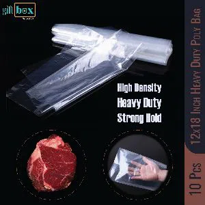 10 Pcs 12 x 18 Inch Heavy Duty Meat Fruits Carry Bag High Density LD Poly Bag