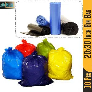10 Pcs Large Capacity Bin Bag Black Trash Bag 20 x 30 inch