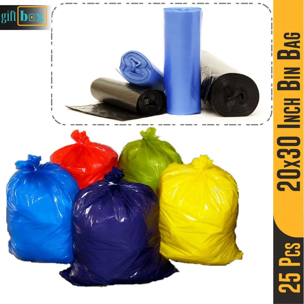 25 Pcs Large Capacity Bin Bag Black Trash Bag 20 x 30 inch