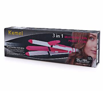 Kemei KM-1213 3 in 1 hair straightening iron