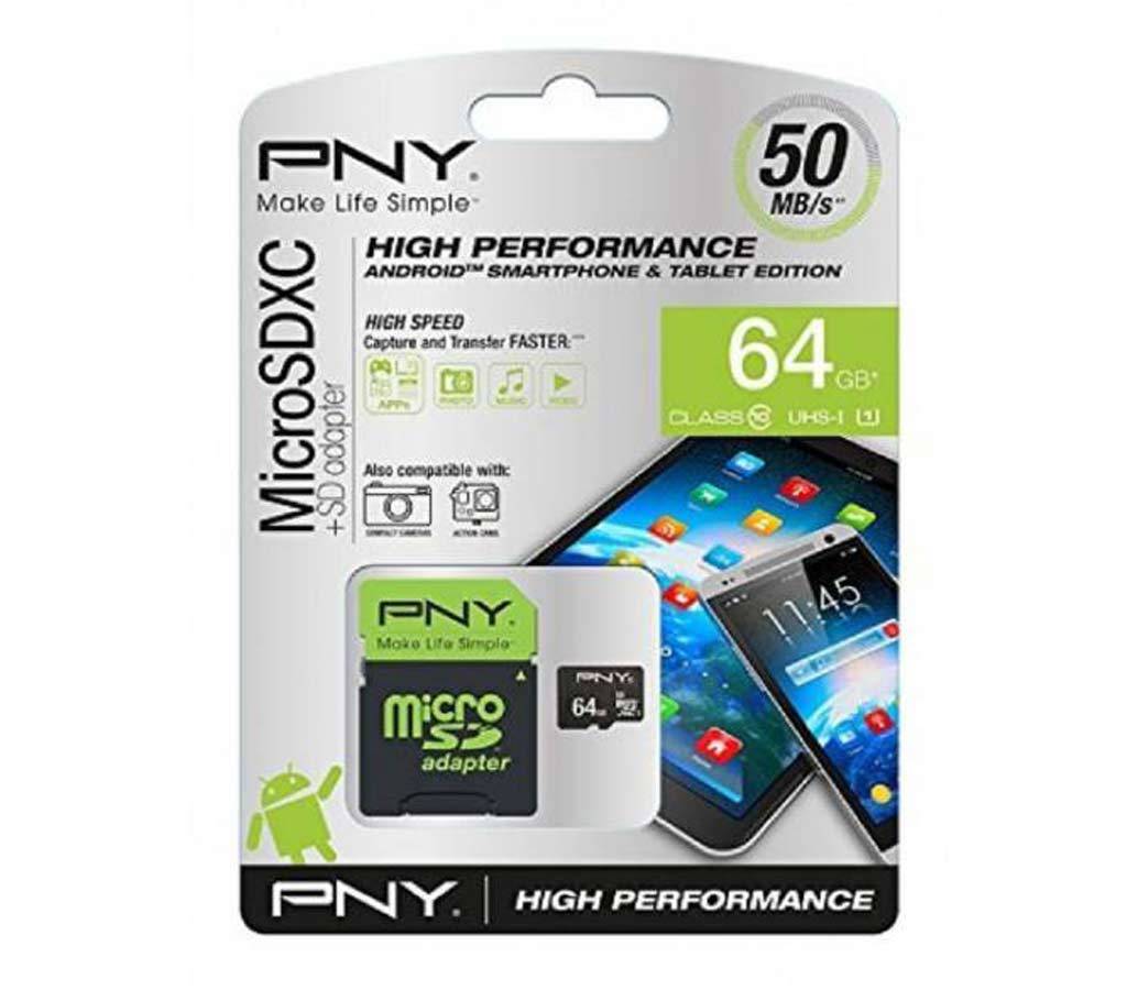 PNY Micro SD কার্ড - 64GB - Black বাংলাদেশ - 591206
