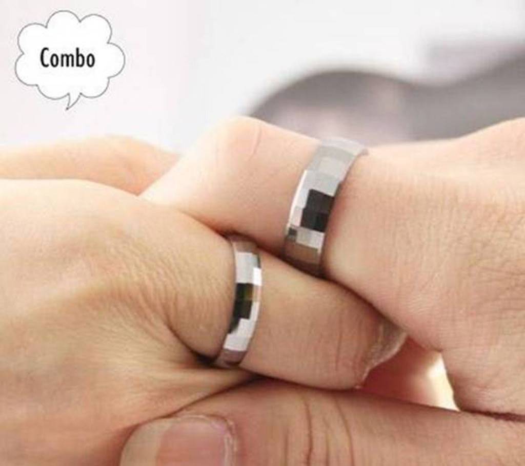 Pack of 2 Couple silver Plated Finger Ring বাংলাদেশ - 616381