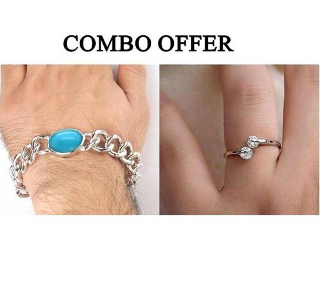 Combo of Blue Stone Bracelet & Finger Ring বাংলাদেশ - 616385