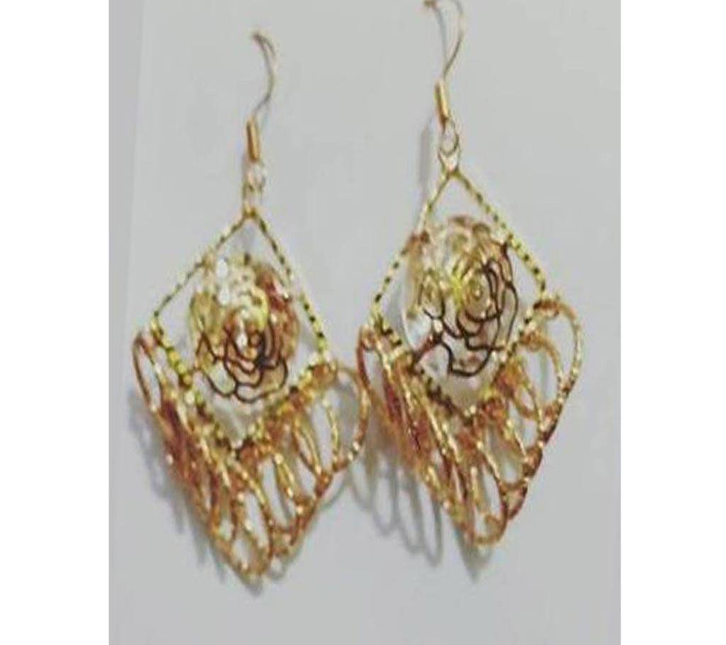Golden Zinc Alloy Leaves Earring For Women বাংলাদেশ - 696688