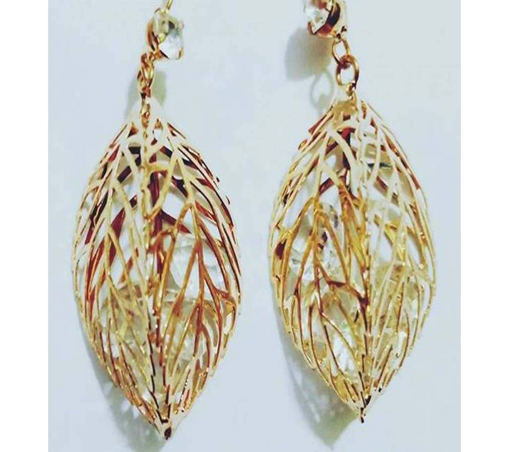 Golden Zinc Alloy Leaves Earring For Women বাংলাদেশ - 696716
