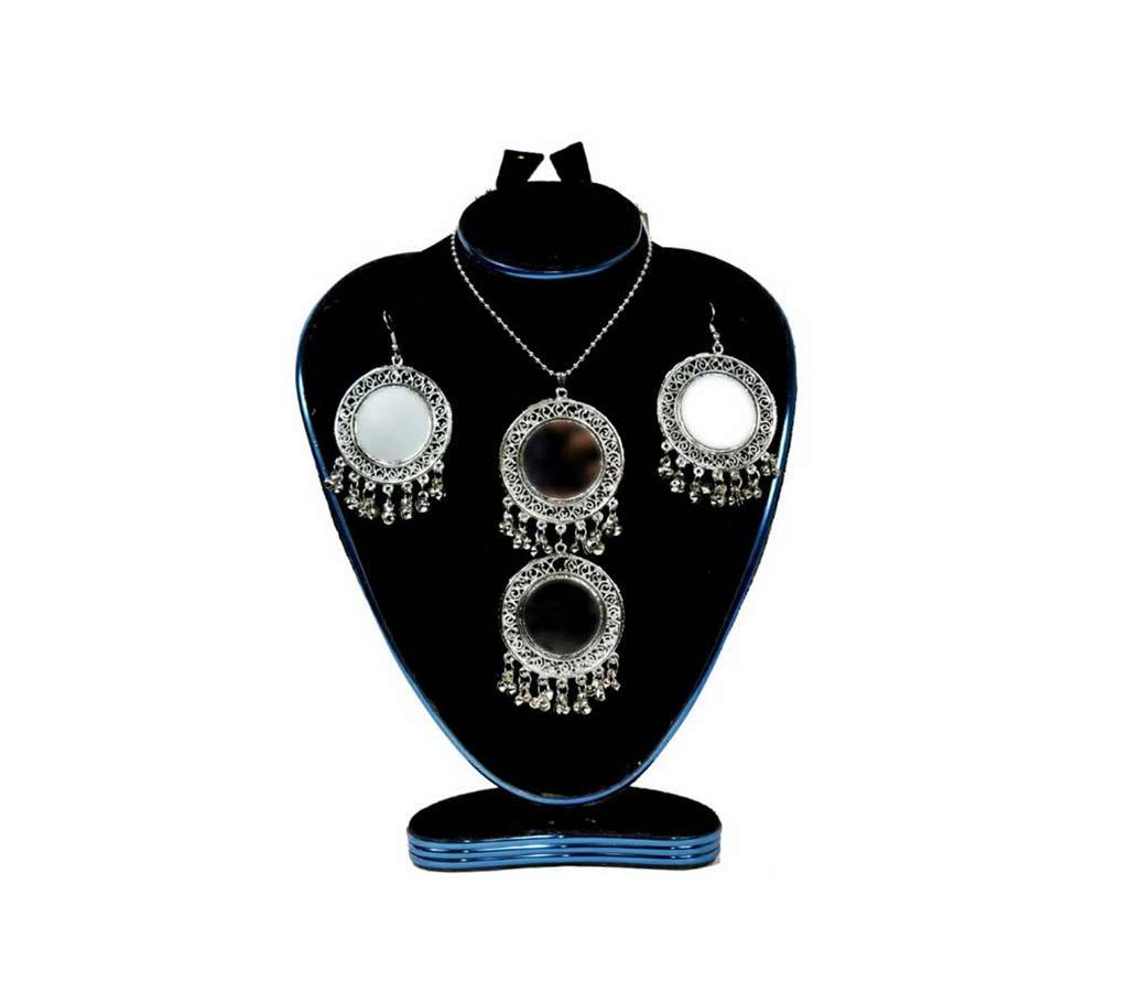 Silver Plated Mirror Jewellery Set বাংলাদেশ - 660326
