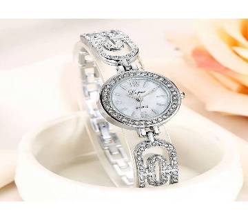 Bracelet Style Stone Setting Wristwatch for Women