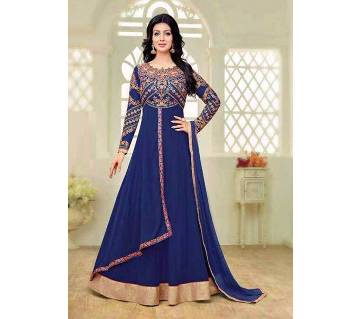 Unstitched replica georgette embroidery long three pc