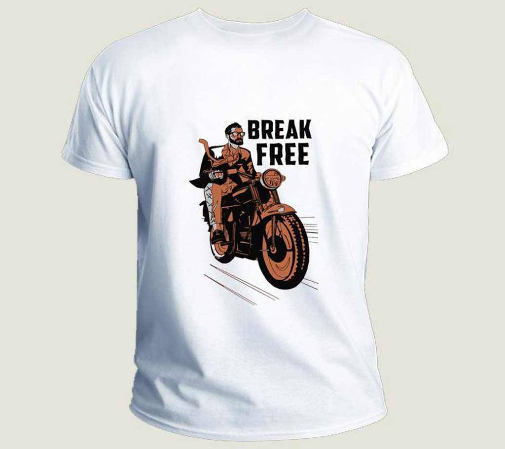 Break Free Motor Bike Style Smile T-Shirt For Men বাংলাদেশ - 1043648