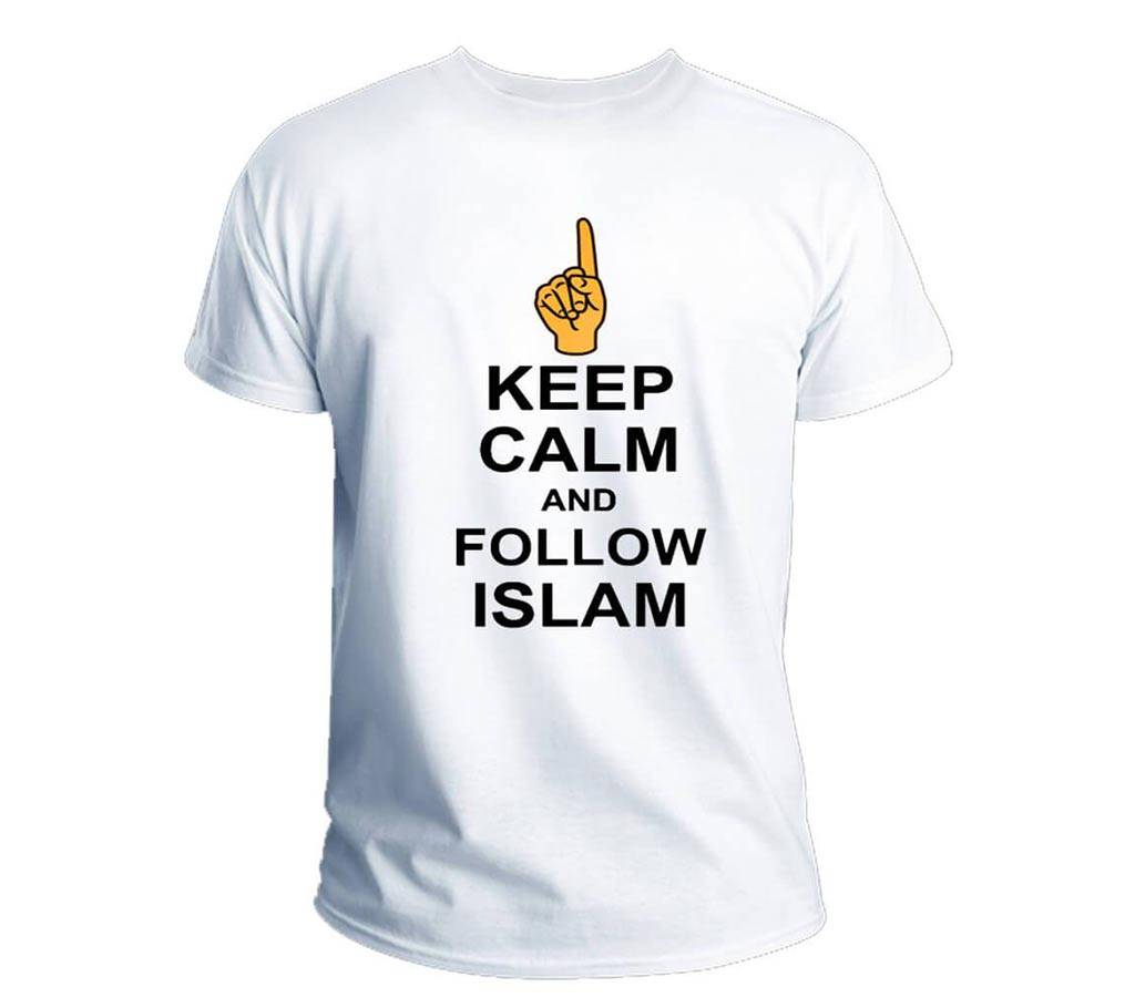 Keep Calm And Follow Islam মেনজ হাফ স্লিভ টি-শার্ট বাংলাদেশ - 1120678