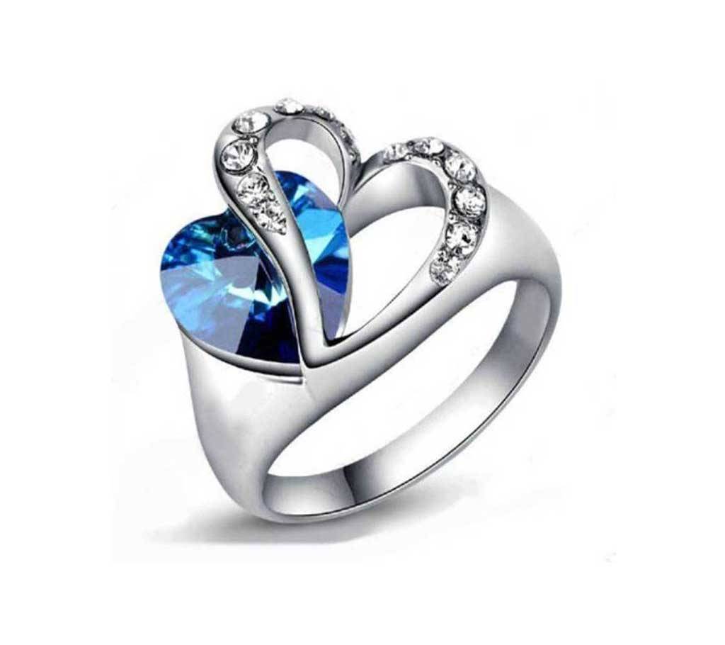 Ocean Blue Crystal Heart ফিঙ্গার রিং বাংলাদেশ - 793052