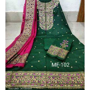 Unstitched Screen Printed Pure Cotton Salwar Kameez For Woman