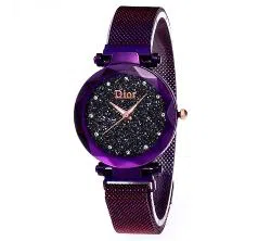 dior magnetic Chain Ladies Wrist Watch-Purple