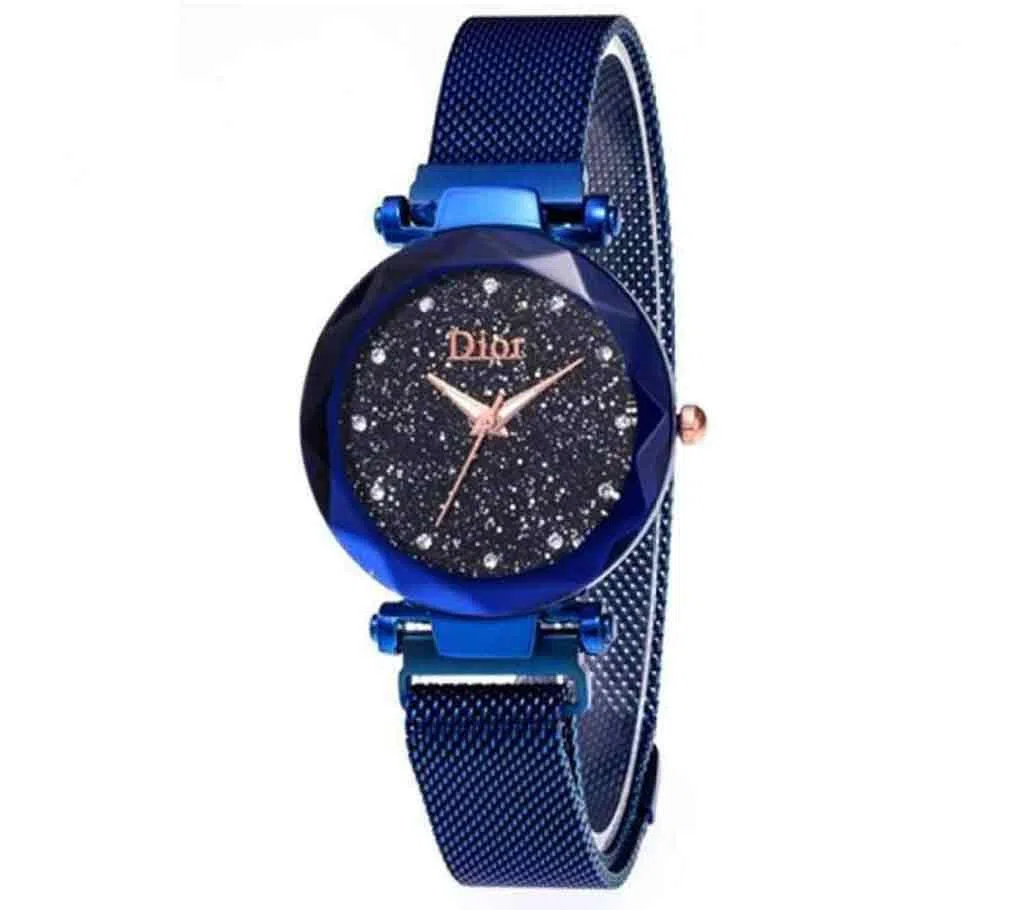 dior magnetic Chain Ladies Wrist Watch -Blue 