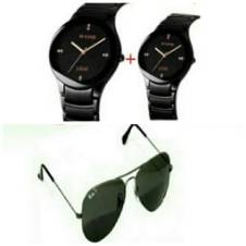 2 Piece RADO Couple Watch (Copy) and Ray Ban Sunglasses (Copy) Combo Offer