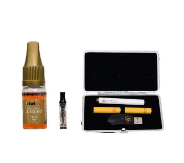 KiwiCig Black Case and Gold Liquid Package
