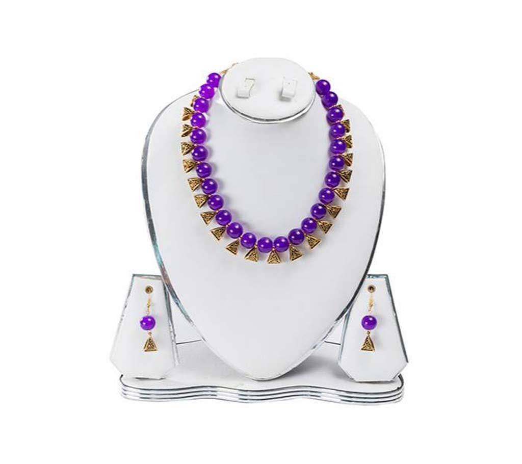 Purple Color Artificial  Pearl জুয়েলারি সেট বাংলাদেশ - 741470
