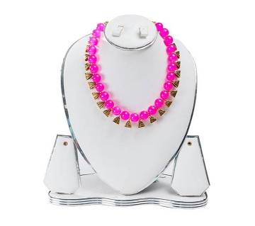 Pink Color Artifical Pearl নেকলেস