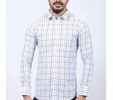 White Stripe Cotton Casual Shirt For Men