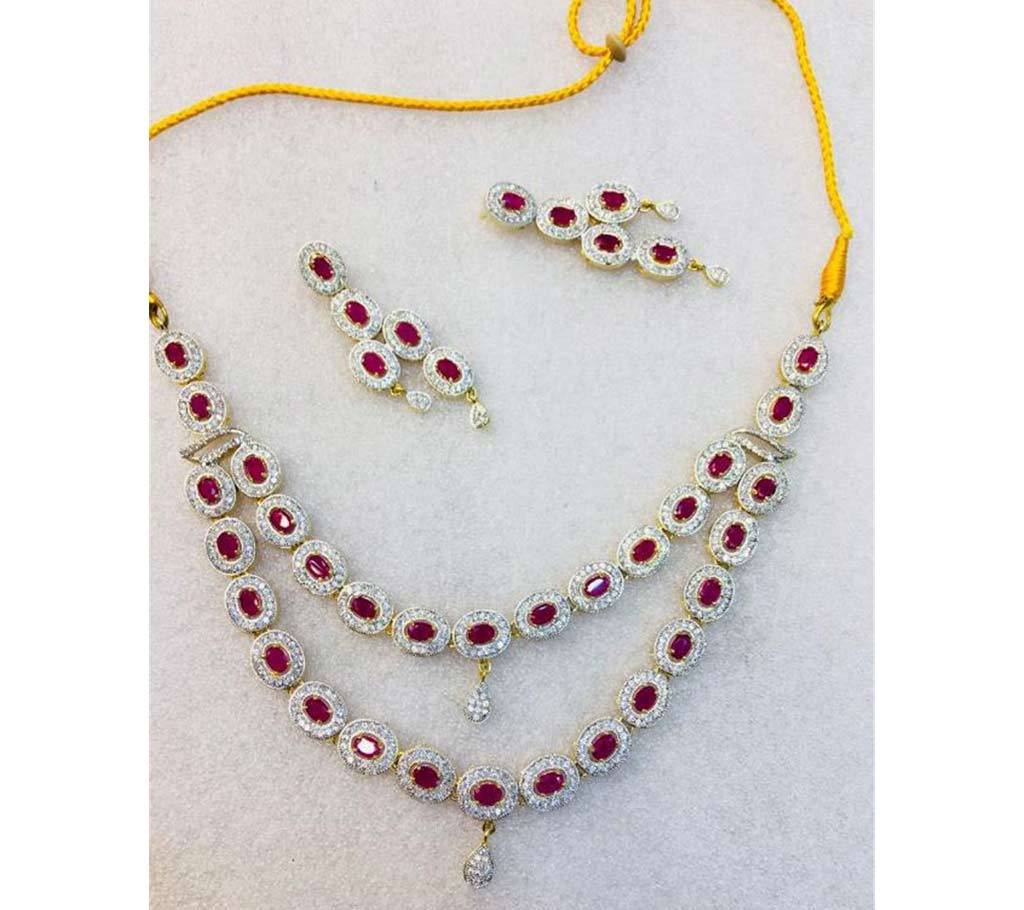 Indian Stone Setting Necklace Set বাংলাদেশ - 639282