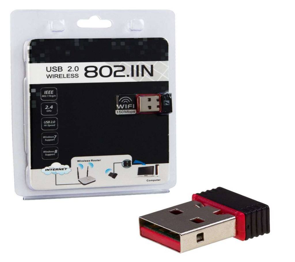 Nano WIFI ওয়্যারলেস N 150Mbps (802.11n) Mini USB 2.0 অ্যাডাপ্টার/ Dongle বাংলাদেশ - 717208