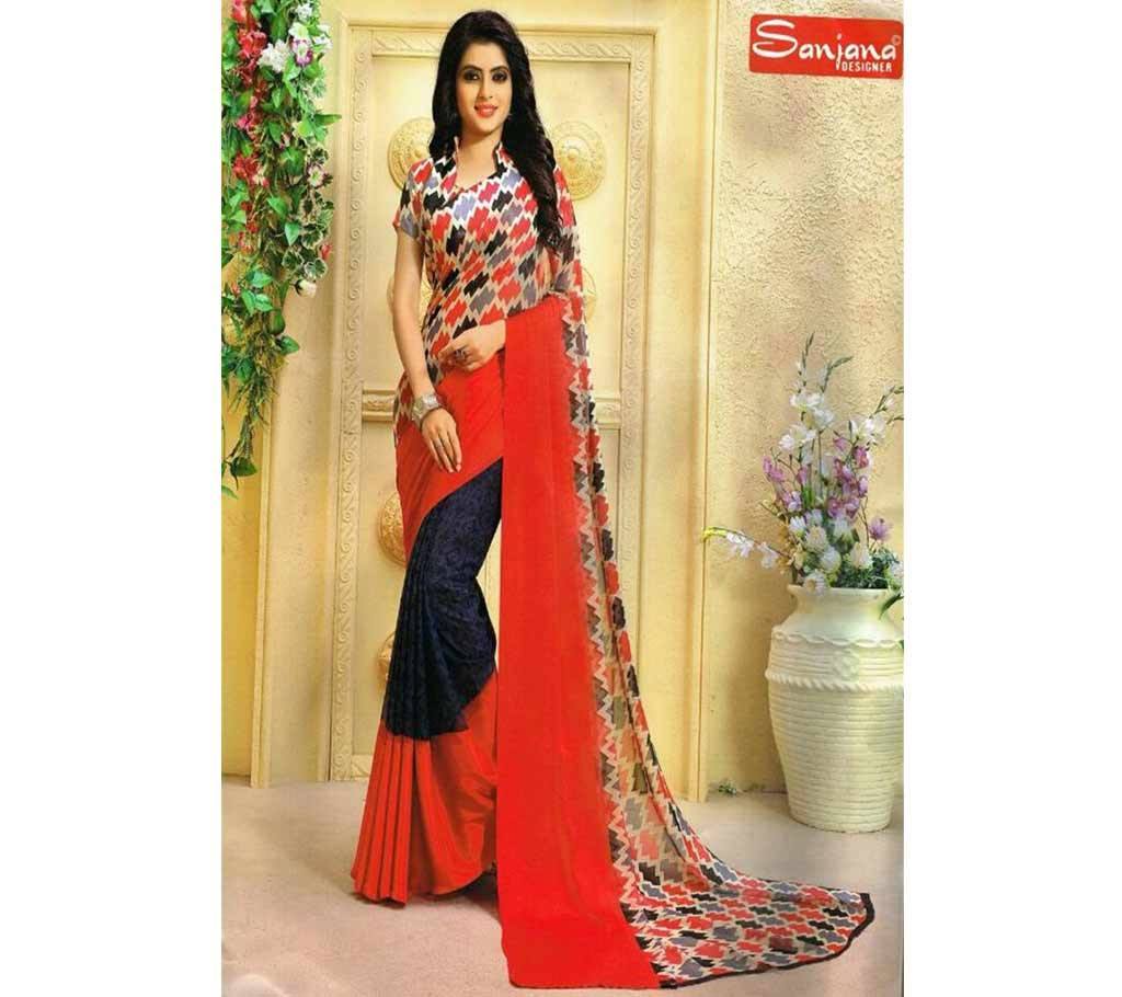 Indian Pure Samu silk par & body জর্জেট শাড়ি বাংলাদেশ - 651098