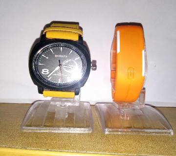 Curren Wrist Watch For Men + LED Sports Watch