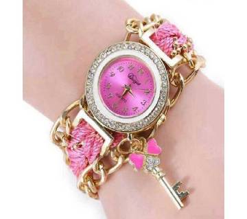 Pink Nylon Bracelet Watch for Women