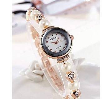 Golden Stainless Steel Analog Watch for Women