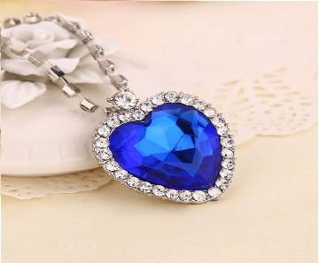 Blue Titanic Heart Shaped Pendant