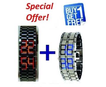 Samurai LED bracelet watch combo