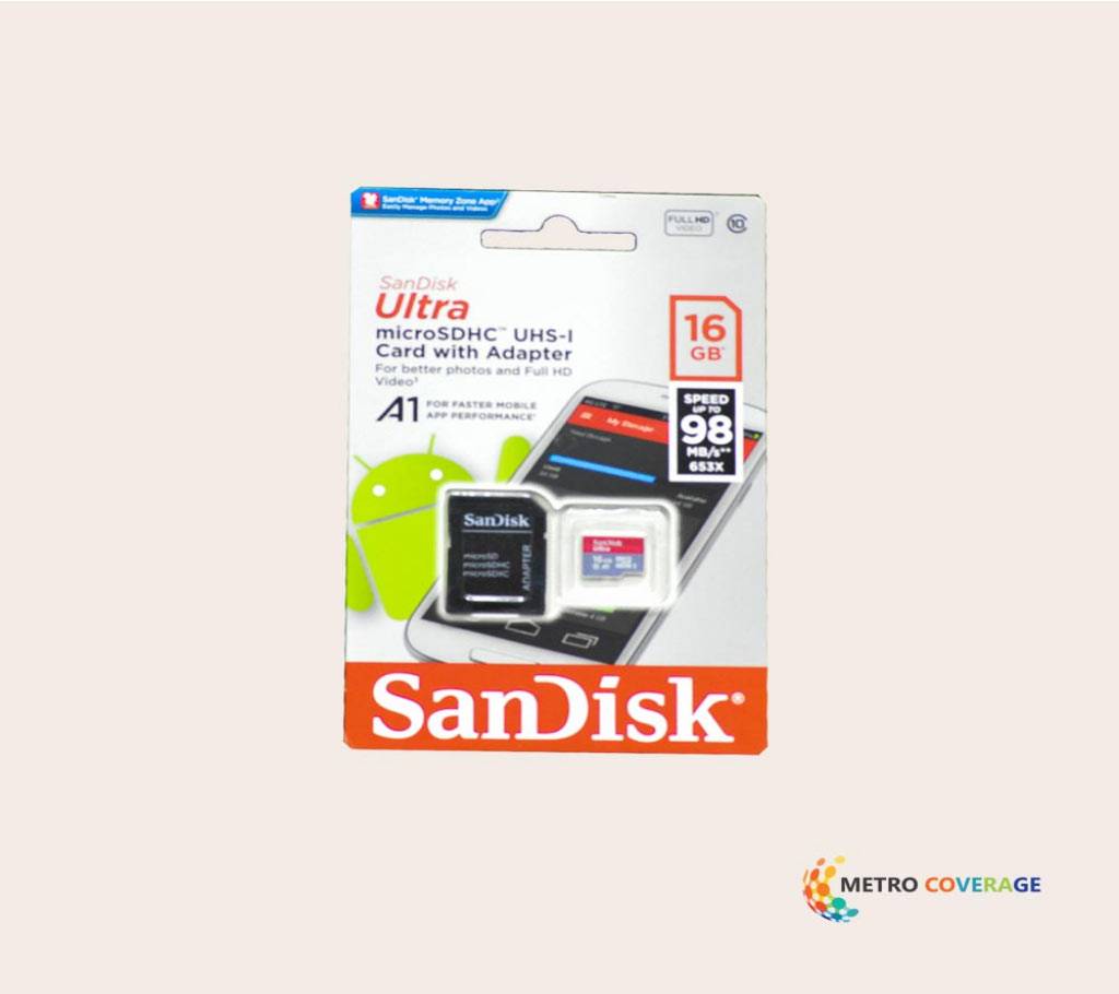 SanDisk Ultra মাইক্রো SD কার্ড - ১৬ জিবি বাংলাদেশ - 629215