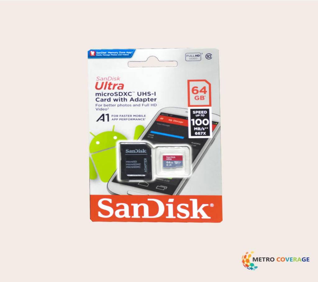 SanDisk Ultra মাইক্রো SD কার্ড - ৬৪ জিবি বাংলাদেশ - 629225