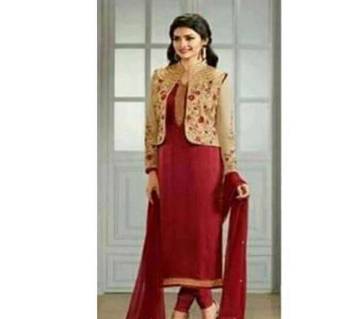 Unstitched georgette embroidery three piece-copy