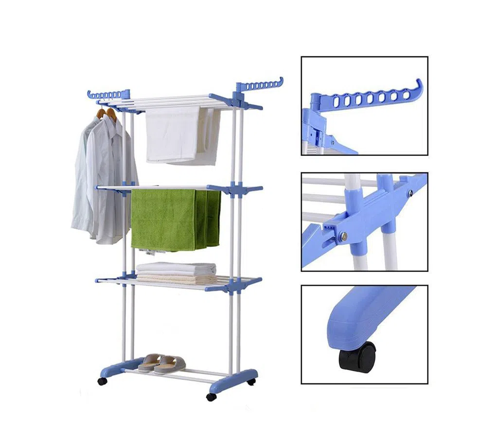Three layer Clothes Rack with wheel
