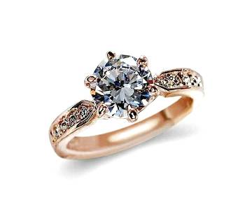 Copper Crystal Finger Ring for Women - Rose Gold